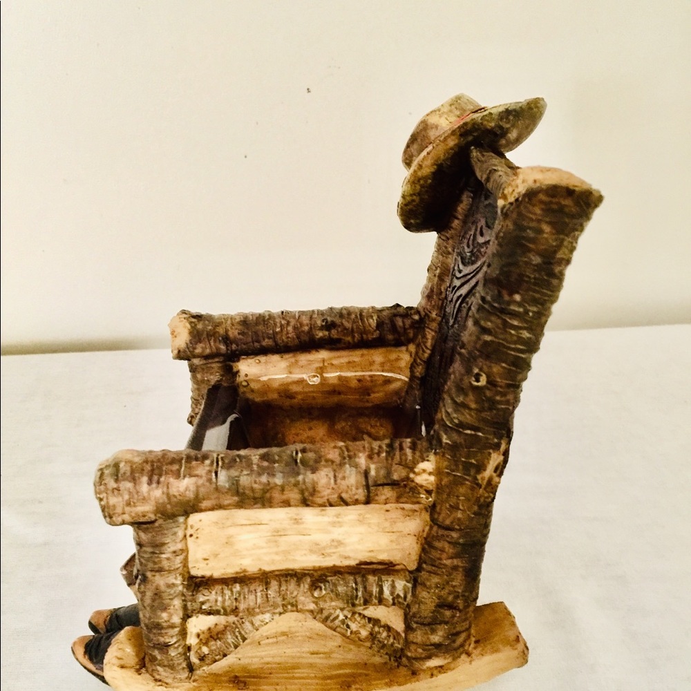 Cowboy Rocking Chair western decor W/plastic liner - Picture 5 of 6